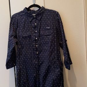 Navy Blue Columbia PFG Bonehead shirt dress